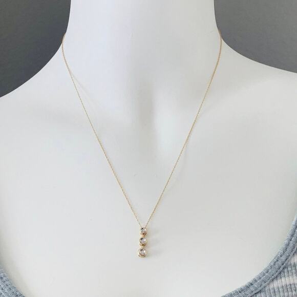 14k Necklace with a 10k Yellow Gold Diamond Pendant - Picture 8 of 11